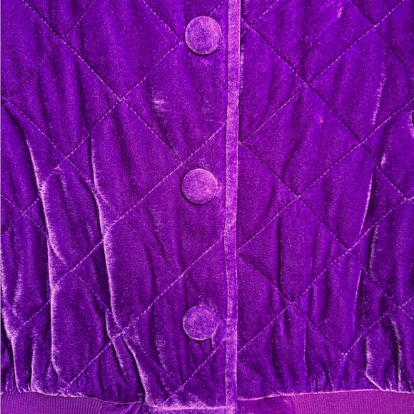 7 For All Mankind Quilted Velvet Bomber Jacket Size S - Picture 5 of 10